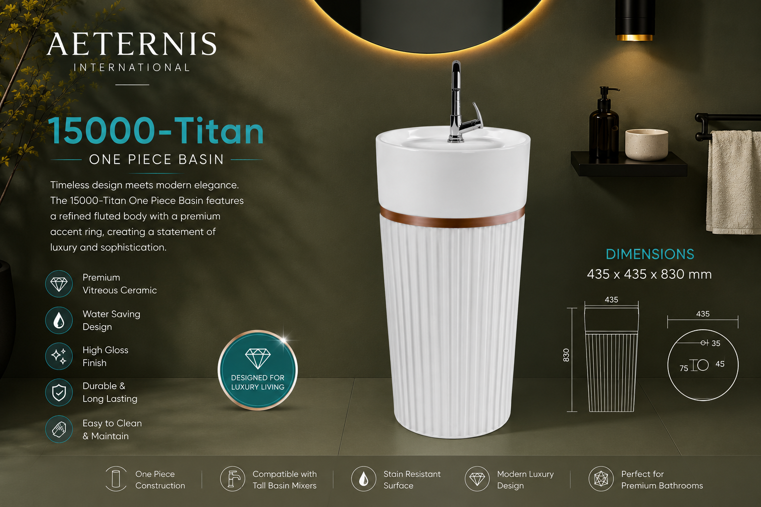 AETERNIS 15000-Titan One Piece Basin